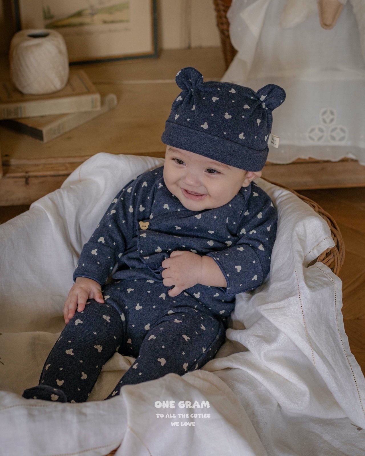 One Gram Dudu Newborn Suit Leggings Set（With Bonnet）