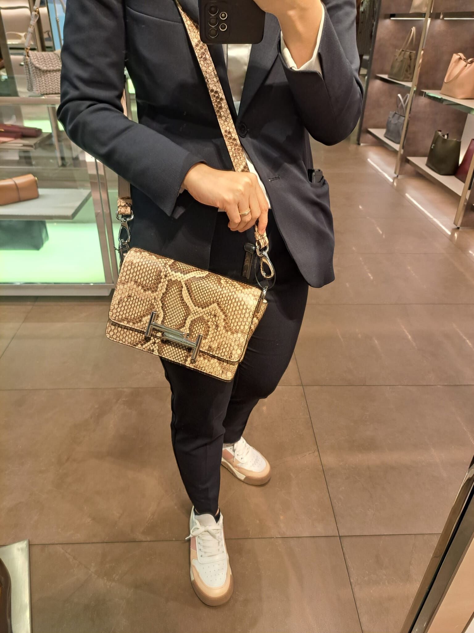 Tods Bag TT logo Amu Pattina Tracolla Python bag