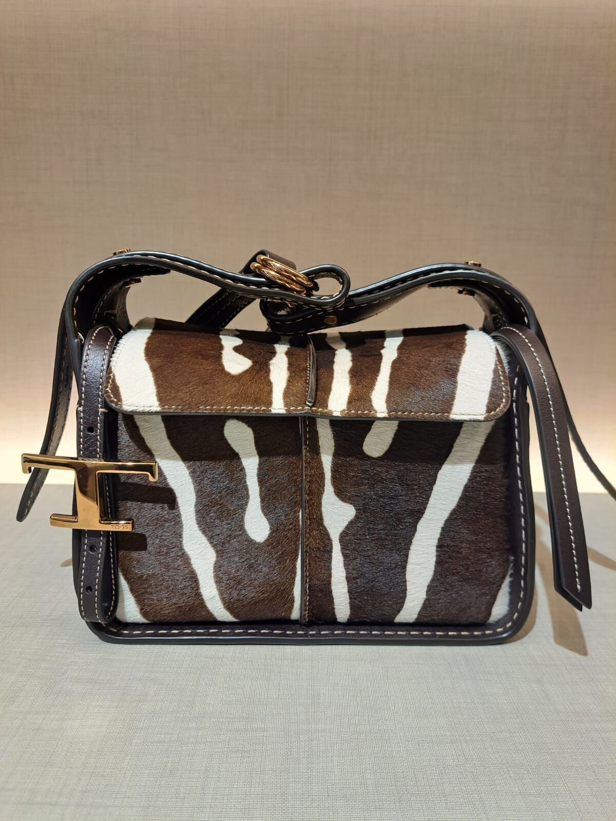 Tods Bag XBWTSBY Calf hair shoulder bag brown