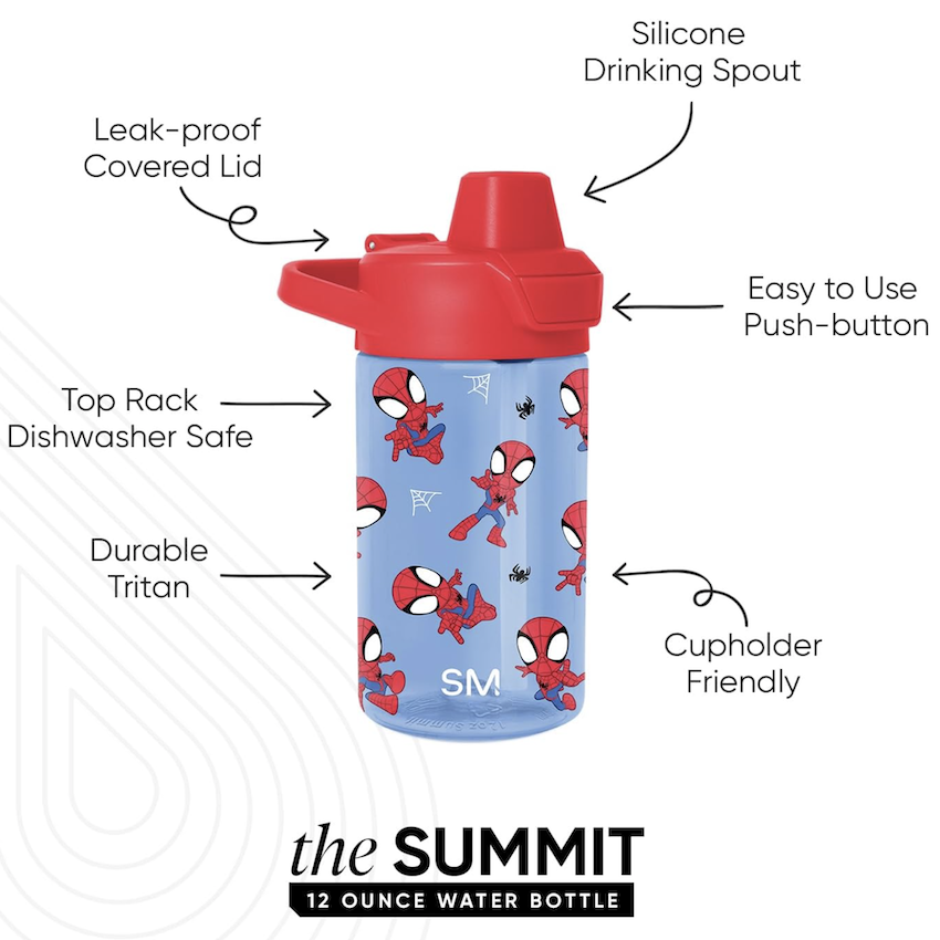 美國 Simple Modern 塑膠兒童吸管水壺 - Spidey