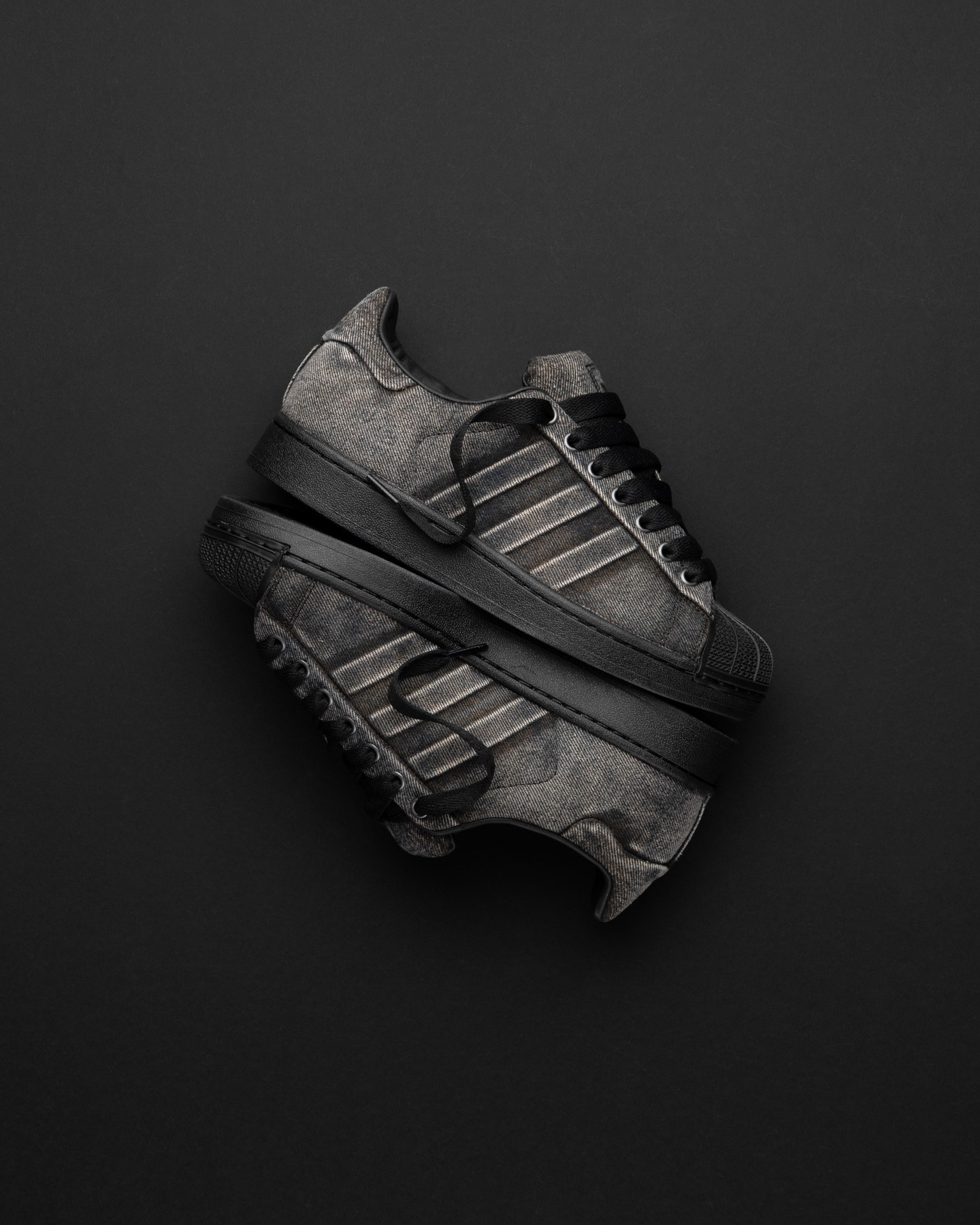 Adidas Superstar II PREM 牛仔丹寧黑 貝殼頭 刷舊水洗 復古休閒鞋 JQ3240