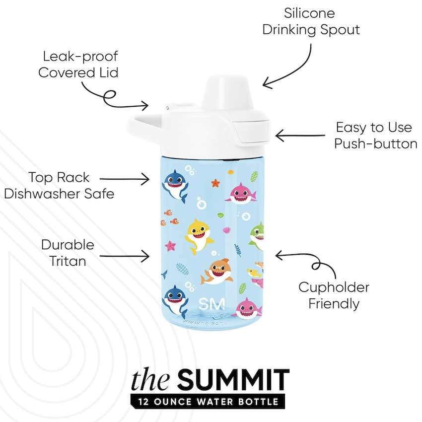 美國 Simple Modern 塑膠兒童吸管水壺 - Baby Shark