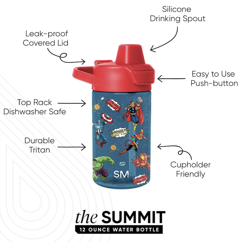 美國 Simple Modern 塑膠兒童吸管水壺 - Avengers