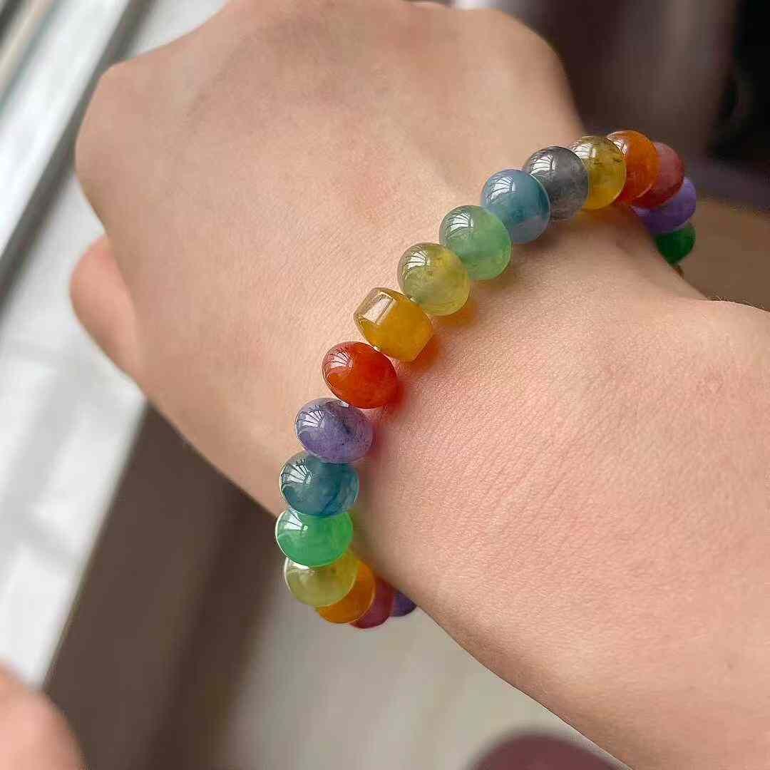 9245559 翡翠冰種多寶手串