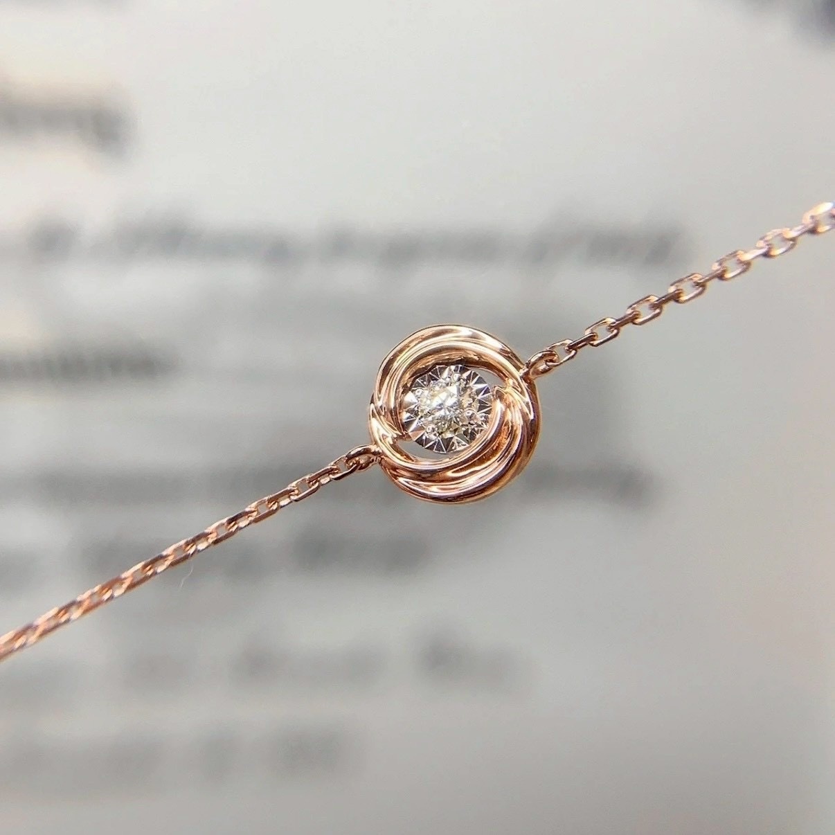 18k ct”Trinity三色主鑽環”高奢定製手鍊