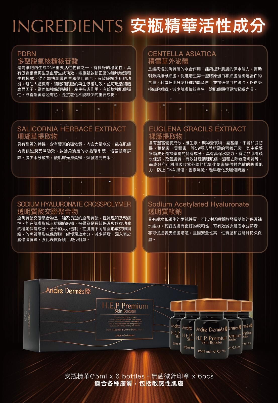 Andre Dermes PDRN少女光精華｜家用水光針｜水光針精華 一盒6次