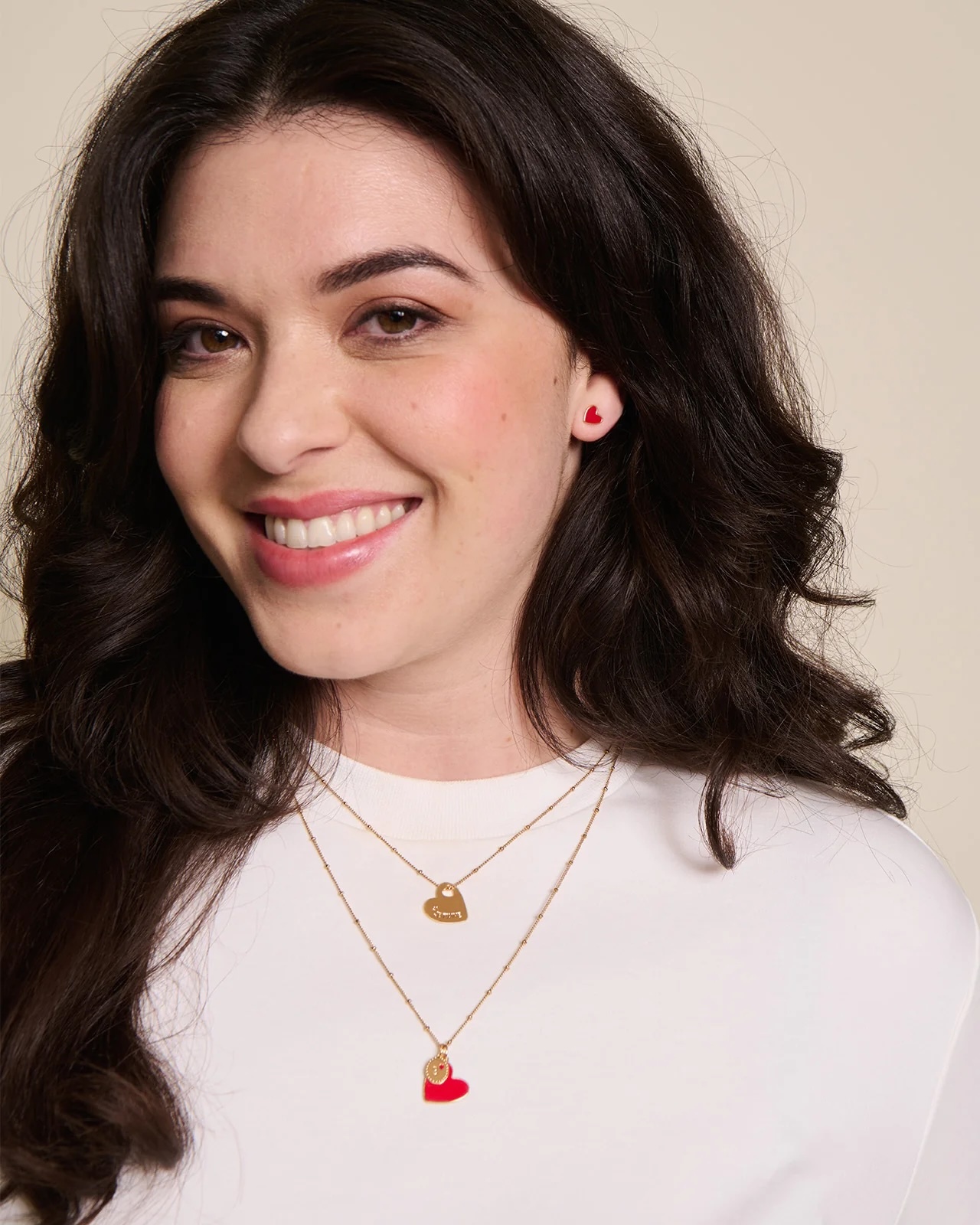 Initial Medal Manoa — Red & 24K Gold-Plated, 10mm | émoi émoi