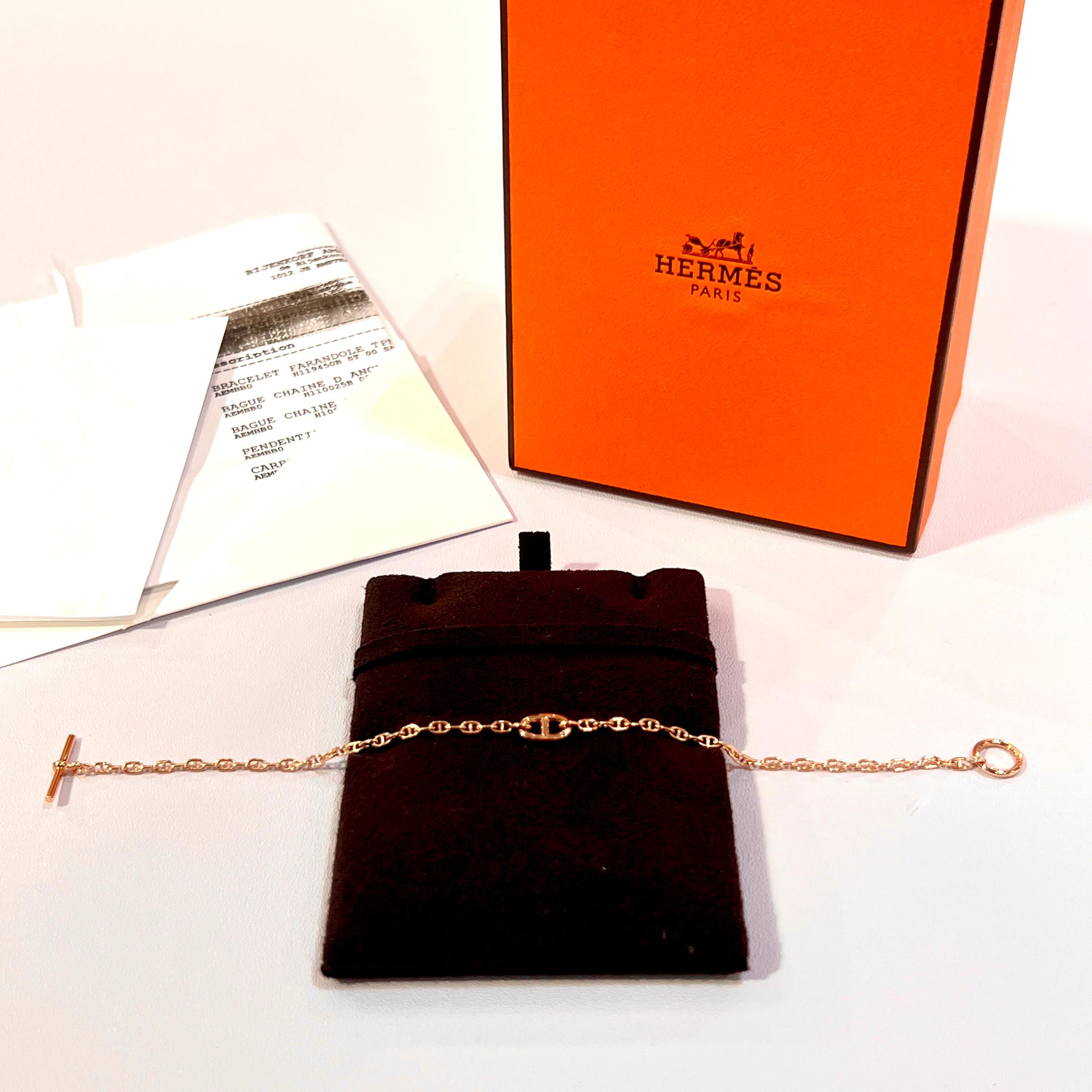 全新HERMES 豬鼻手鍊 H119450B 18K玫瑰金Hermes farandole bracelet SH rose gold #BRAND NEW #香榭站正品