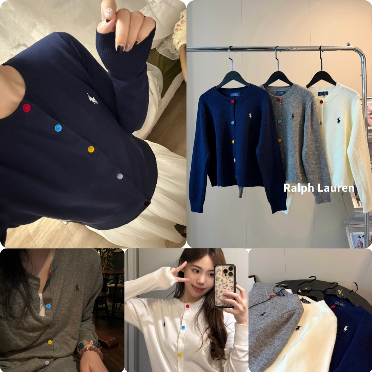 Ral*ph Laure 女裝七彩鈕針織短款外套- 2502418