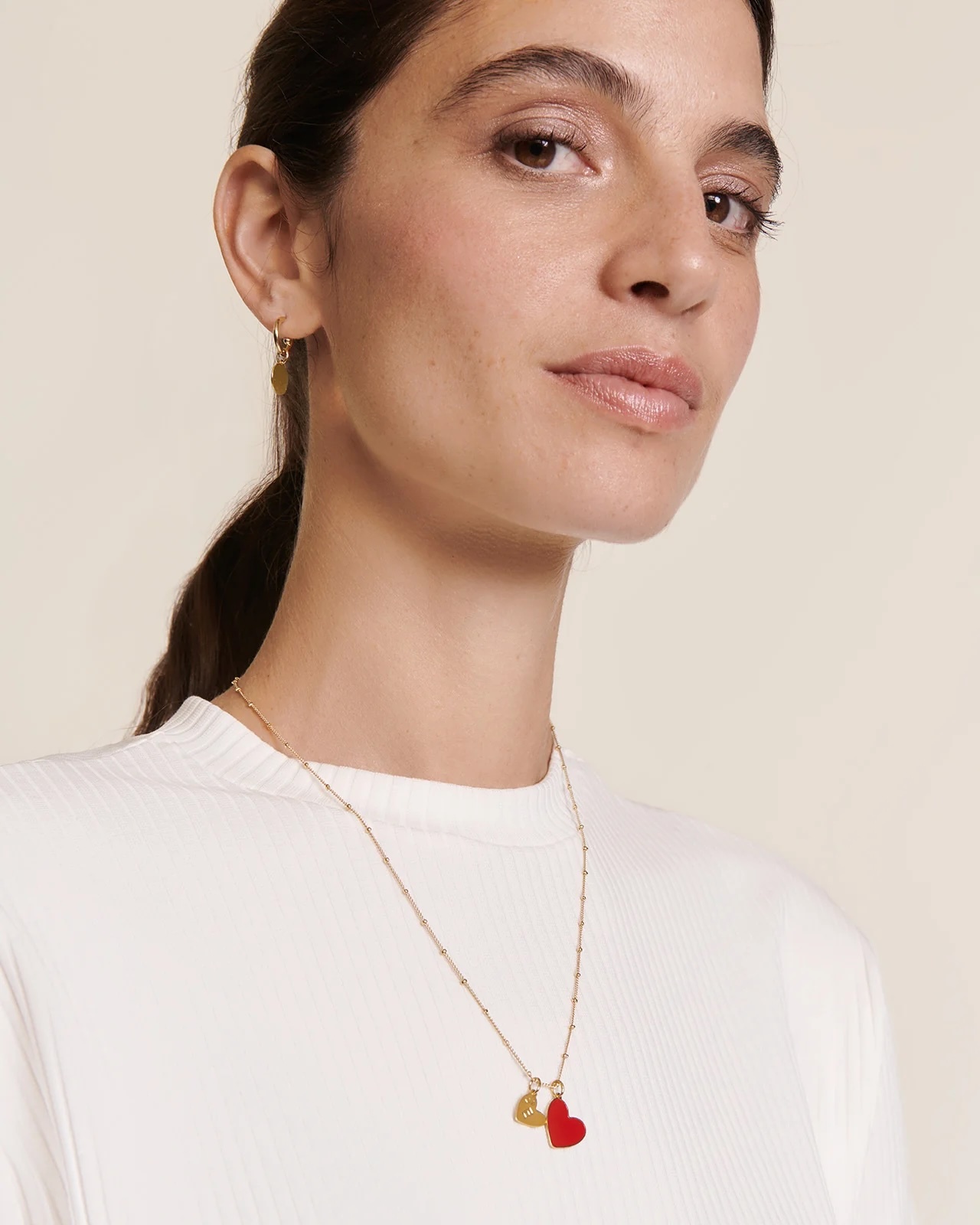 Initial Heart Medal — 24K Gold-Plated, 10mm | émoi émoi