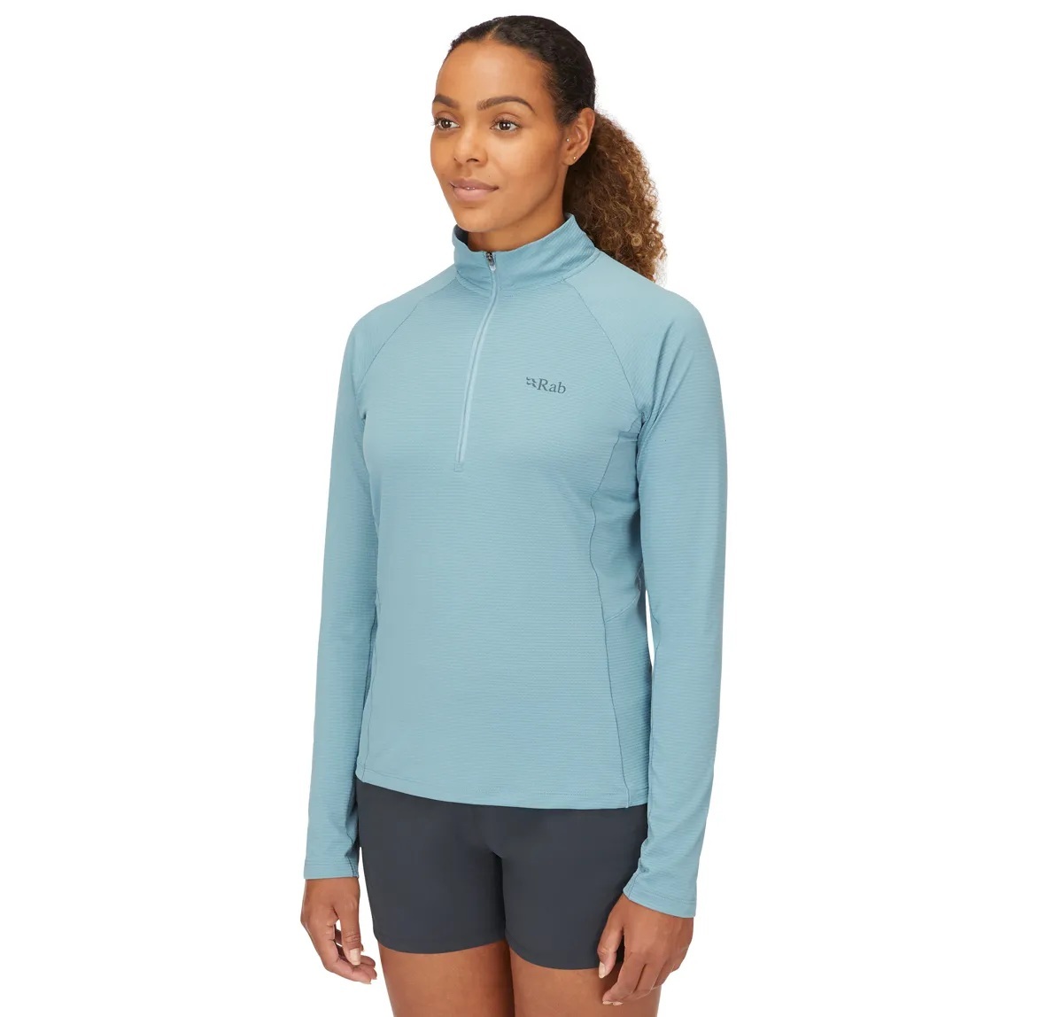 RAB Women's Sonic LS Zip 女款 長袖透氣拉鍊排汗衣 QBL04-CIT 堡壘灰 [HappyOutdoor]