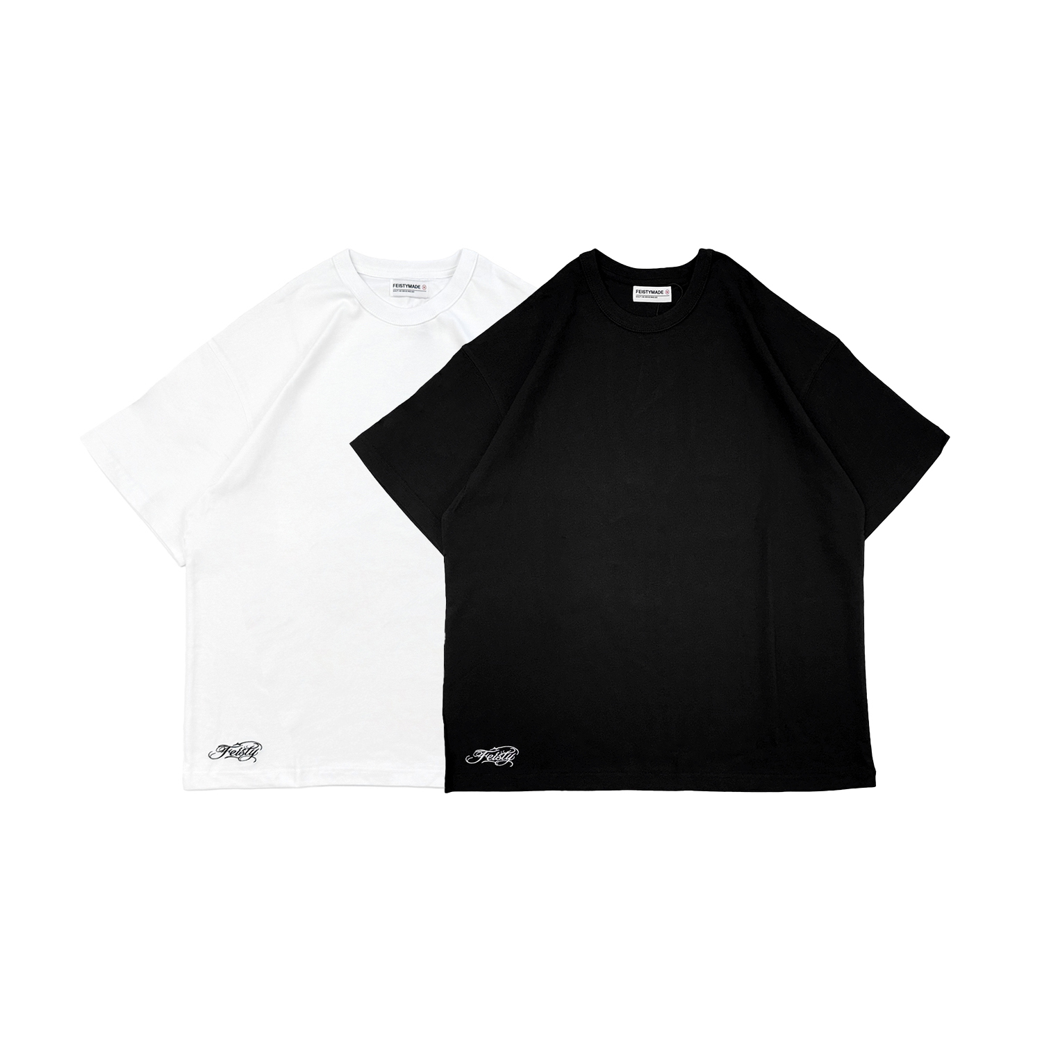 FEISTY EMBROIDERY LOGO BOX TEE 電繡寬短短袖 黑色 白色 FS-US25-43 44 [台灣現貨]