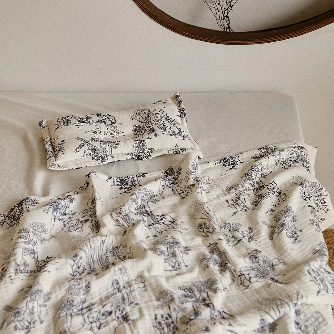 DTD浪漫茹伊印花系列-莫代爾3重紗蓋毯