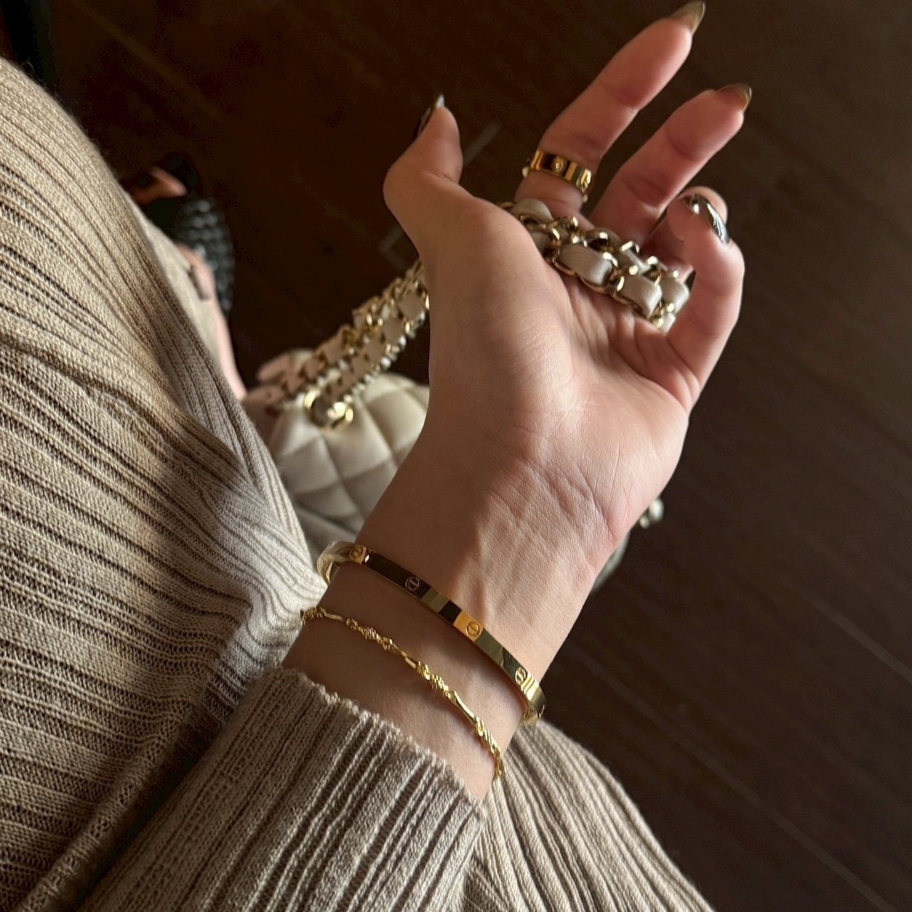 【細版黃金】18k”ct LOVE經典鎖釘鑽手鐲”高奢定製2.0