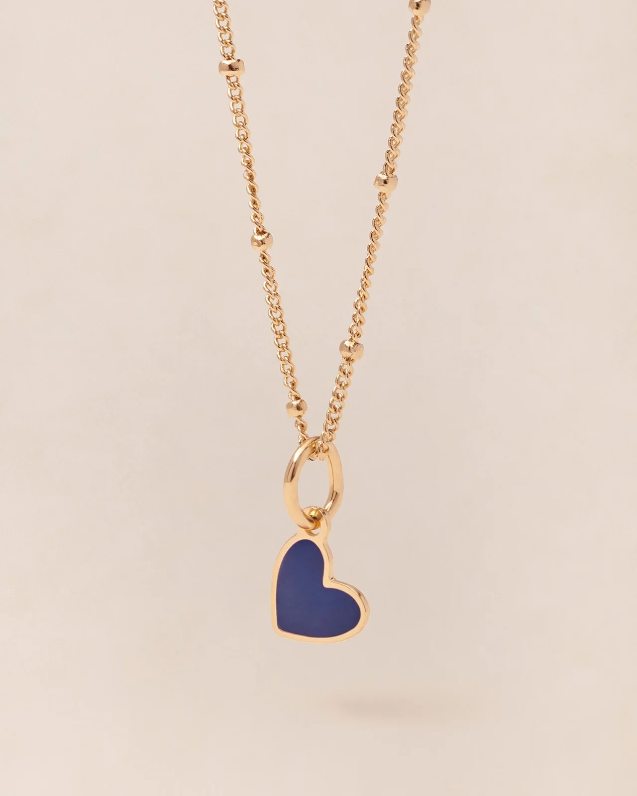 Manon Small Blue Heart Medal — 24K Gold-Plated, 7mm | émoi émoi