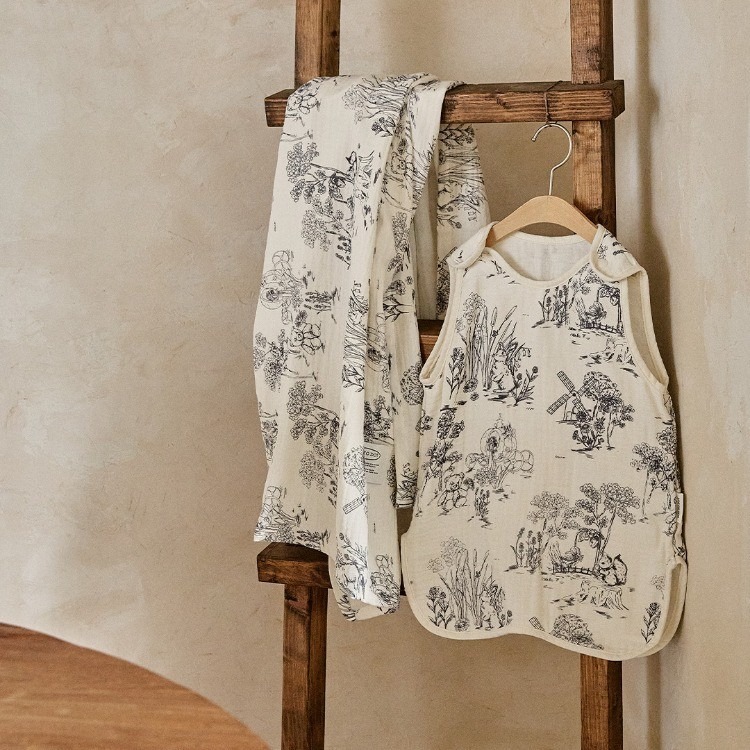 DTD浪漫茹伊印花系列-莫代爾3重紗睡眠馬甲