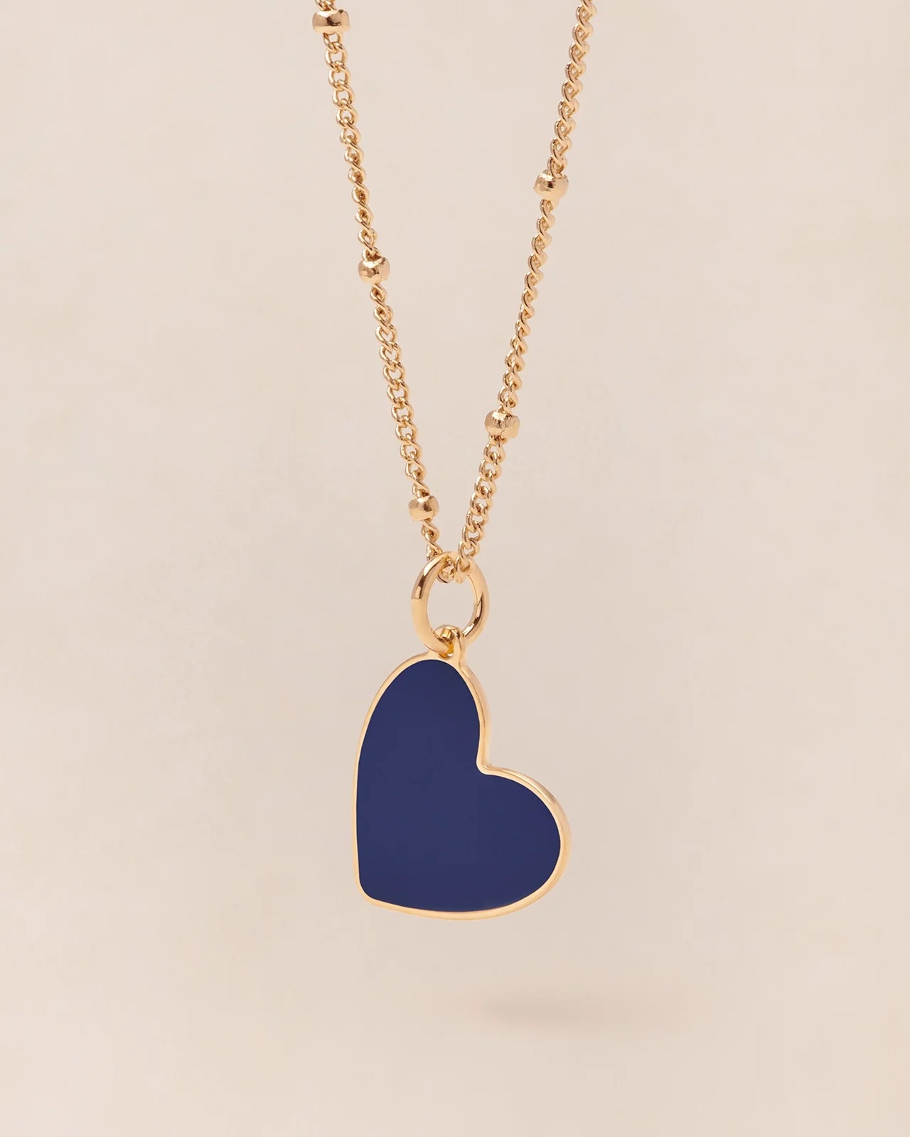 Misia Large Blue Heart Medal — 24K Gold-Plated, 15mm | émoi émoi