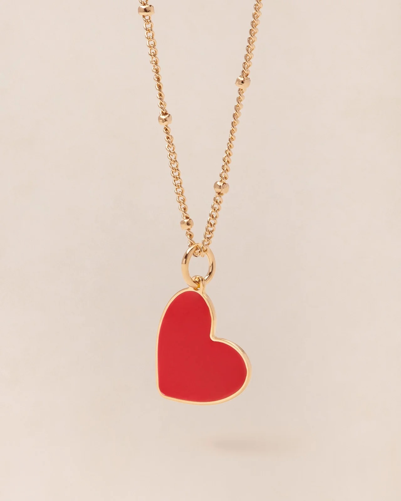 Misia Large Red Heart Medal — 24K Gold-Plated, 15mm | émoi émoi
