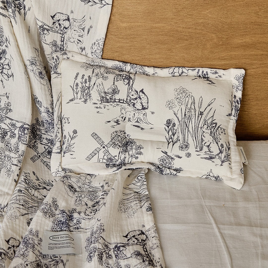 DTD浪漫茹伊印花系列-莫代爾3重紗方形軟枕