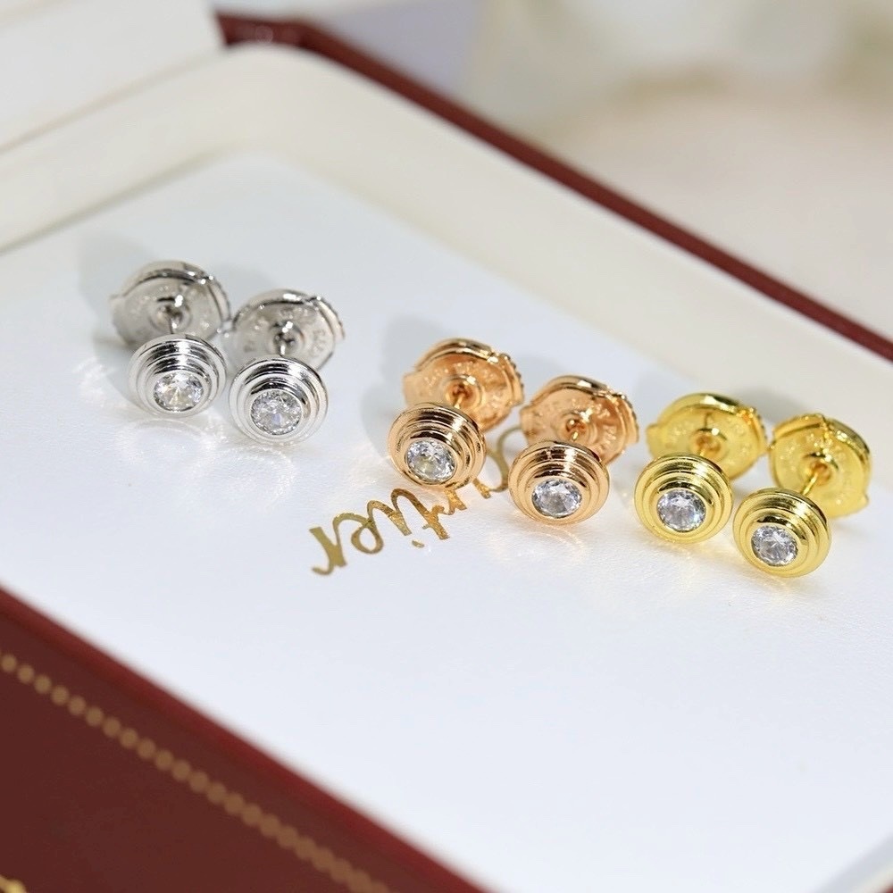 18k ct飛碟單鑽”personalized高奢定製耳釘