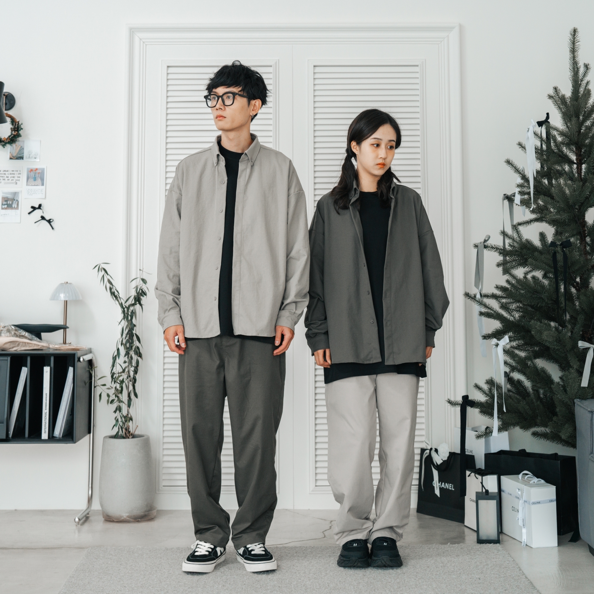 SBG 洗水素面微彈長袖襯衫 SB0149