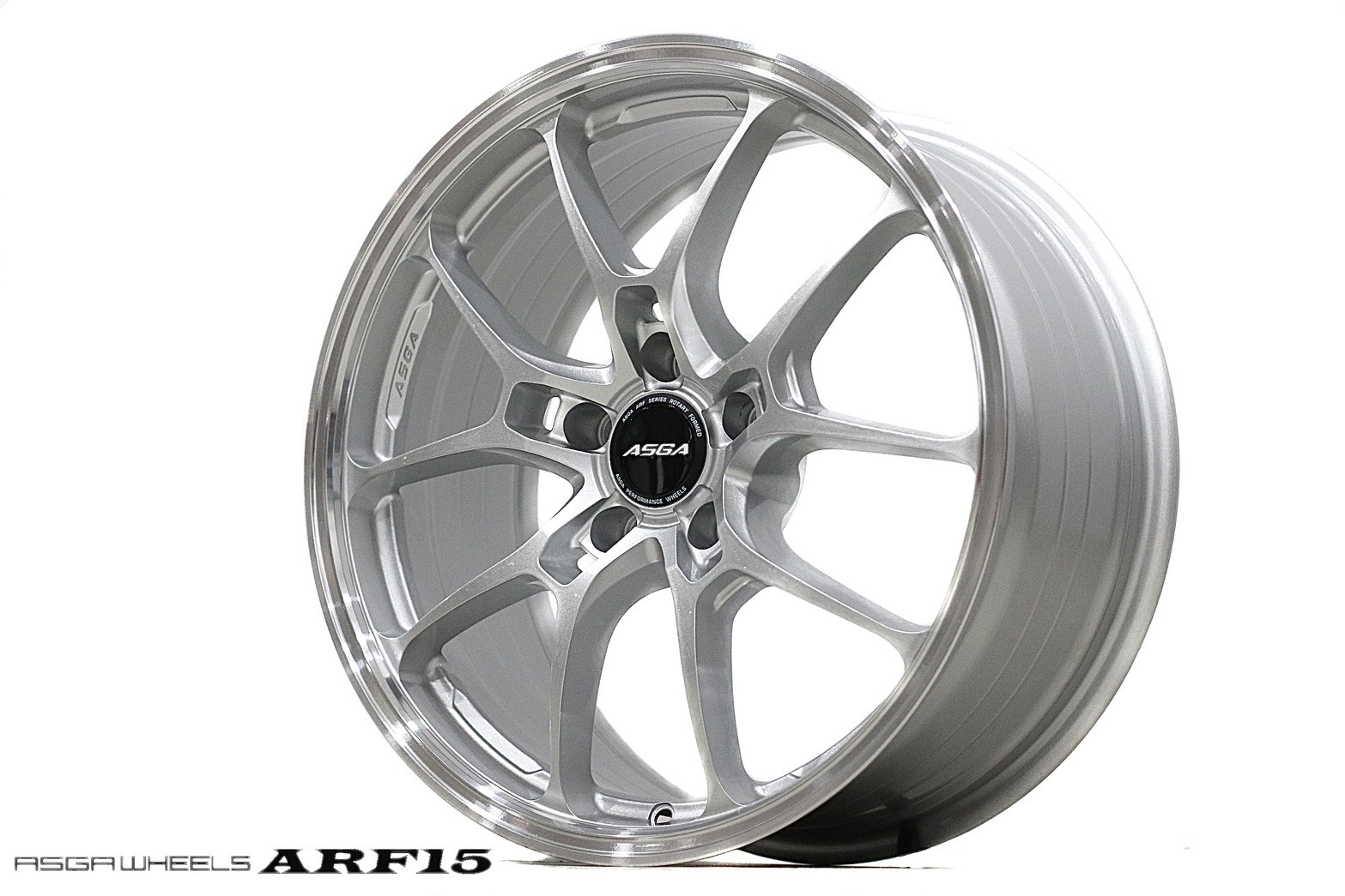 【旋壓輕量鋁圈】ASGA ARF15 X 輕量新境界｜賽道級旋壓鋁圈 閃銀車邊18吋 四入組