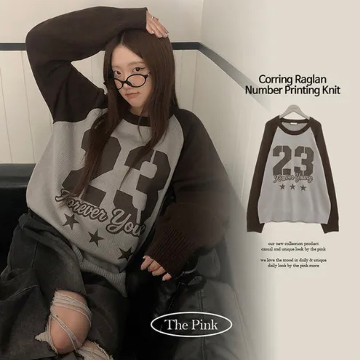 【優惠價預訂】韓國數字23鬆身針織上衣（4色）