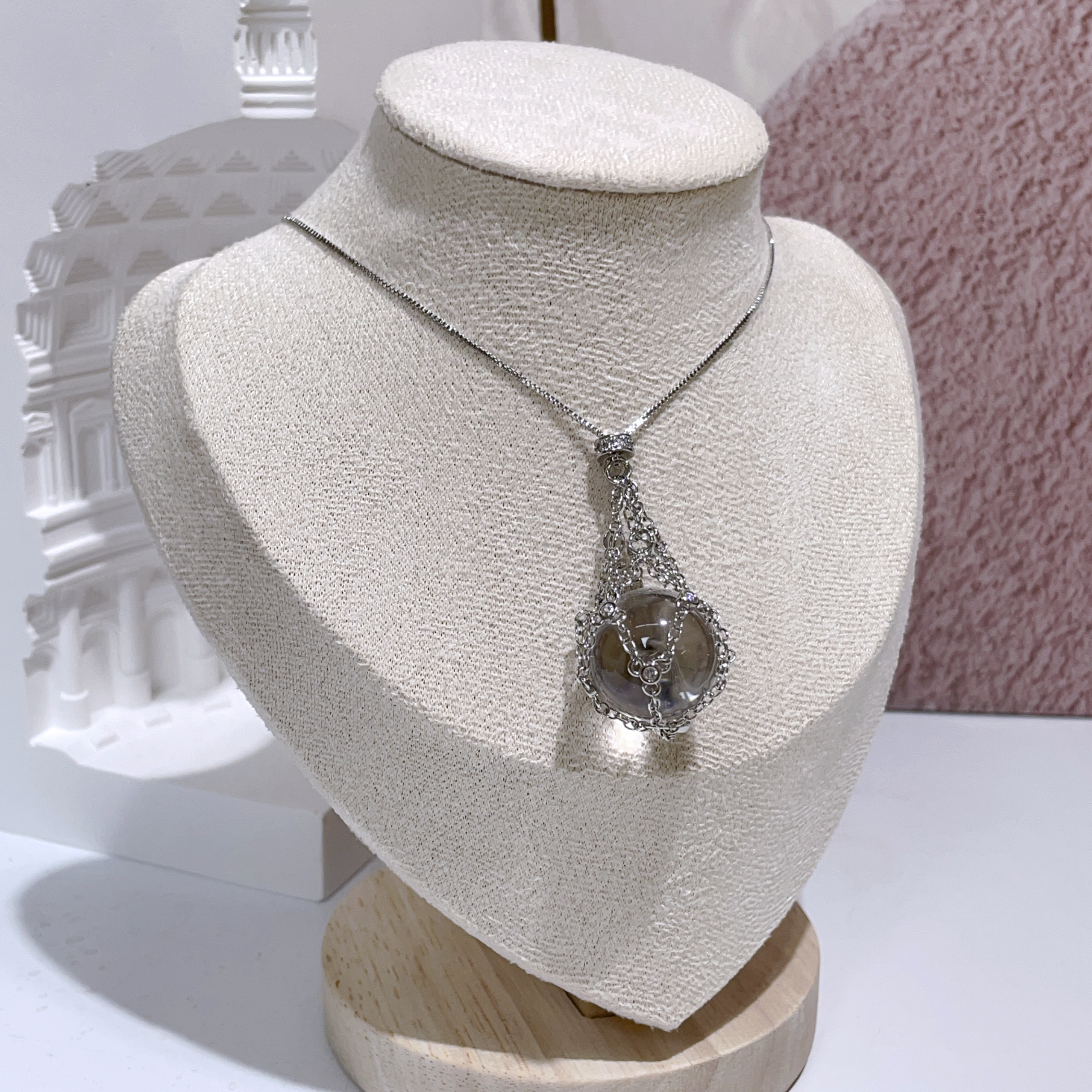 白水晶單珠捕夢網頸鏈套裝