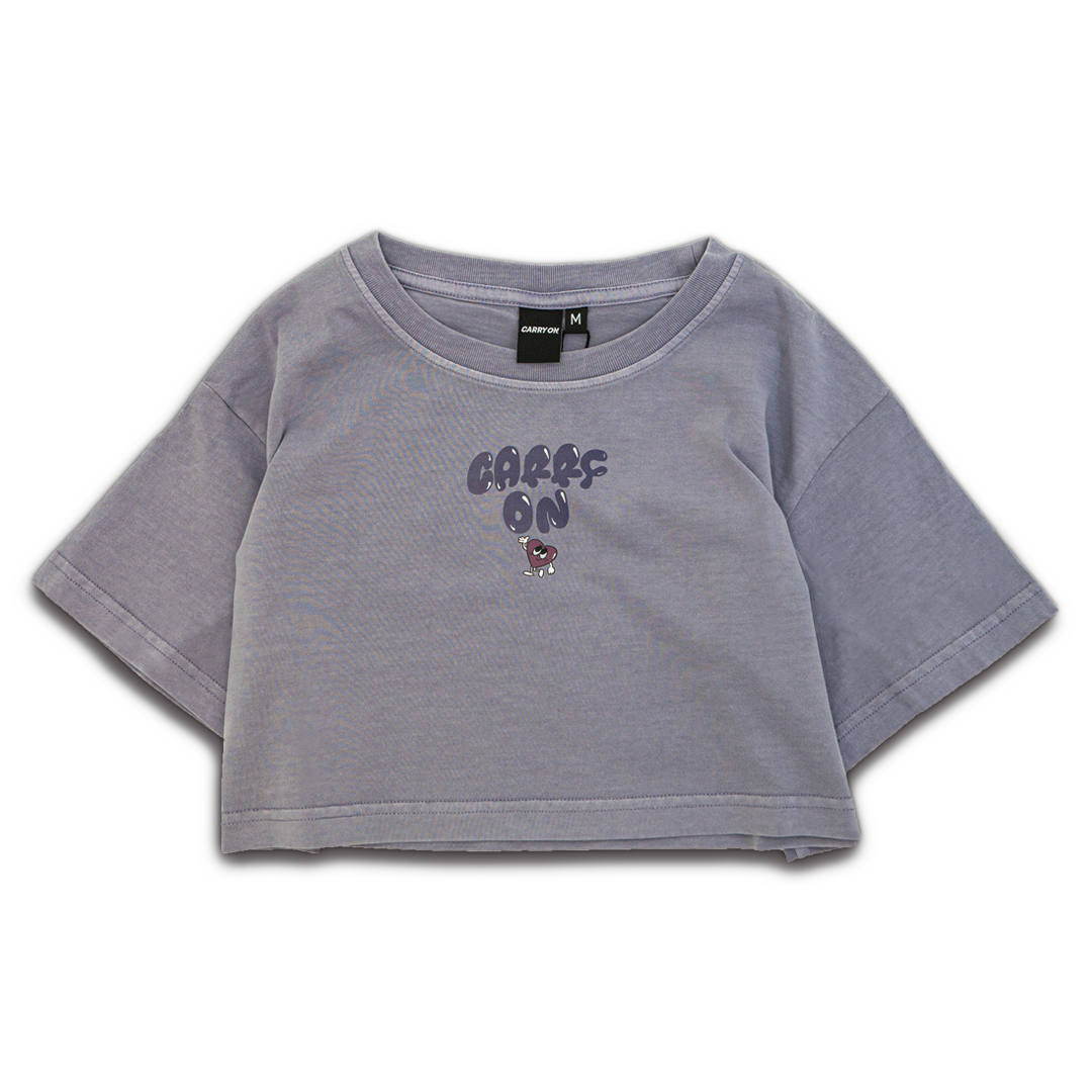 CARRYON LAB 23SS 愛心人 寬短版上衣 紫羅蘭