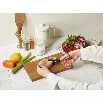 SAXA 可水洗 料理用剪刀 白 / 粉｜KOKUYO 日本