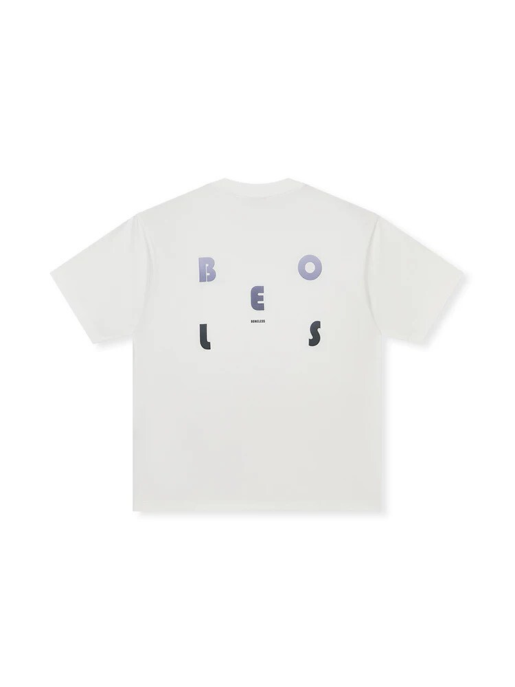 BONELESS 日系簡約字母 漸變發泡短袖