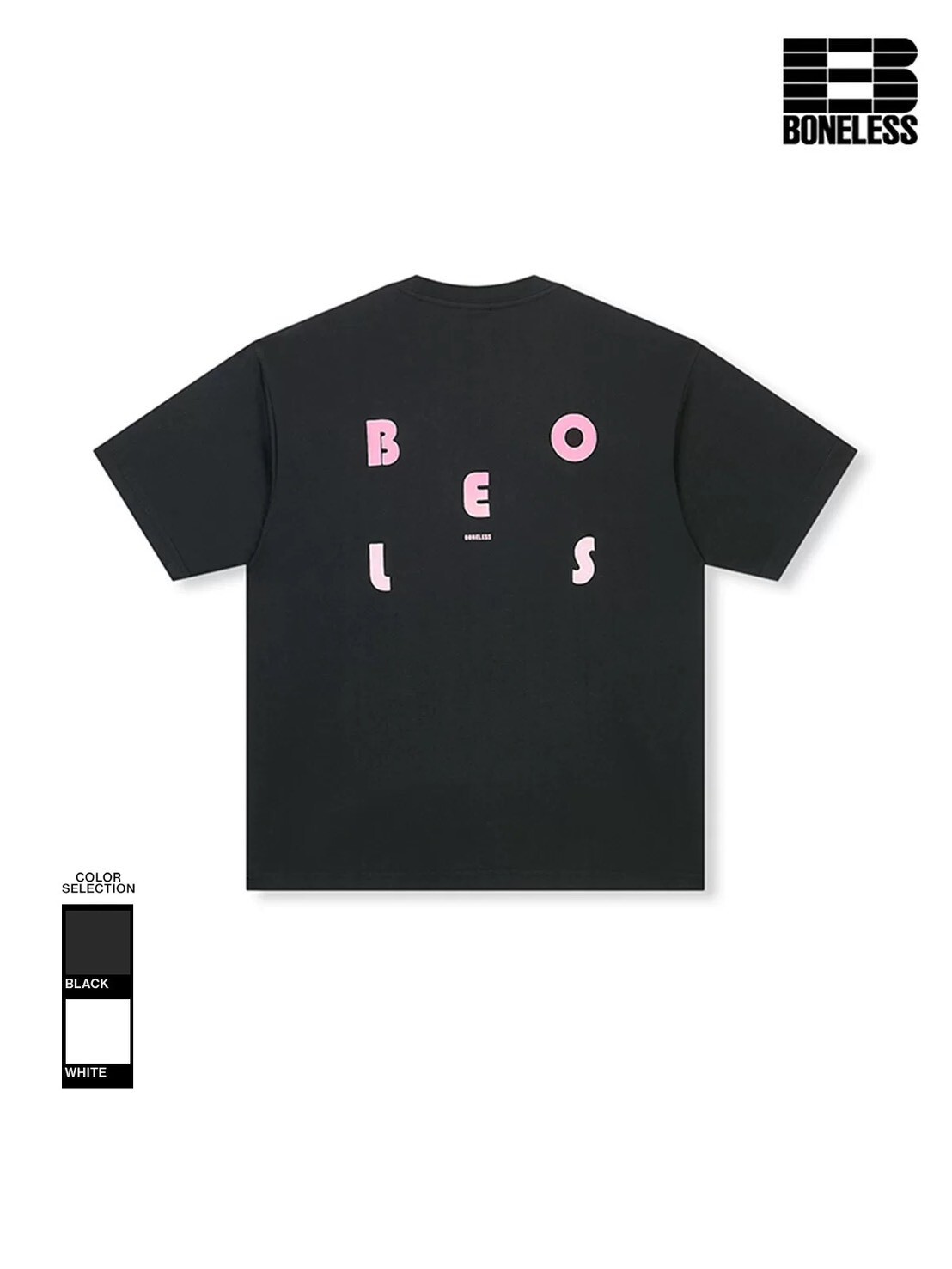 BONELESS 日系簡約字母 漸變發泡短袖