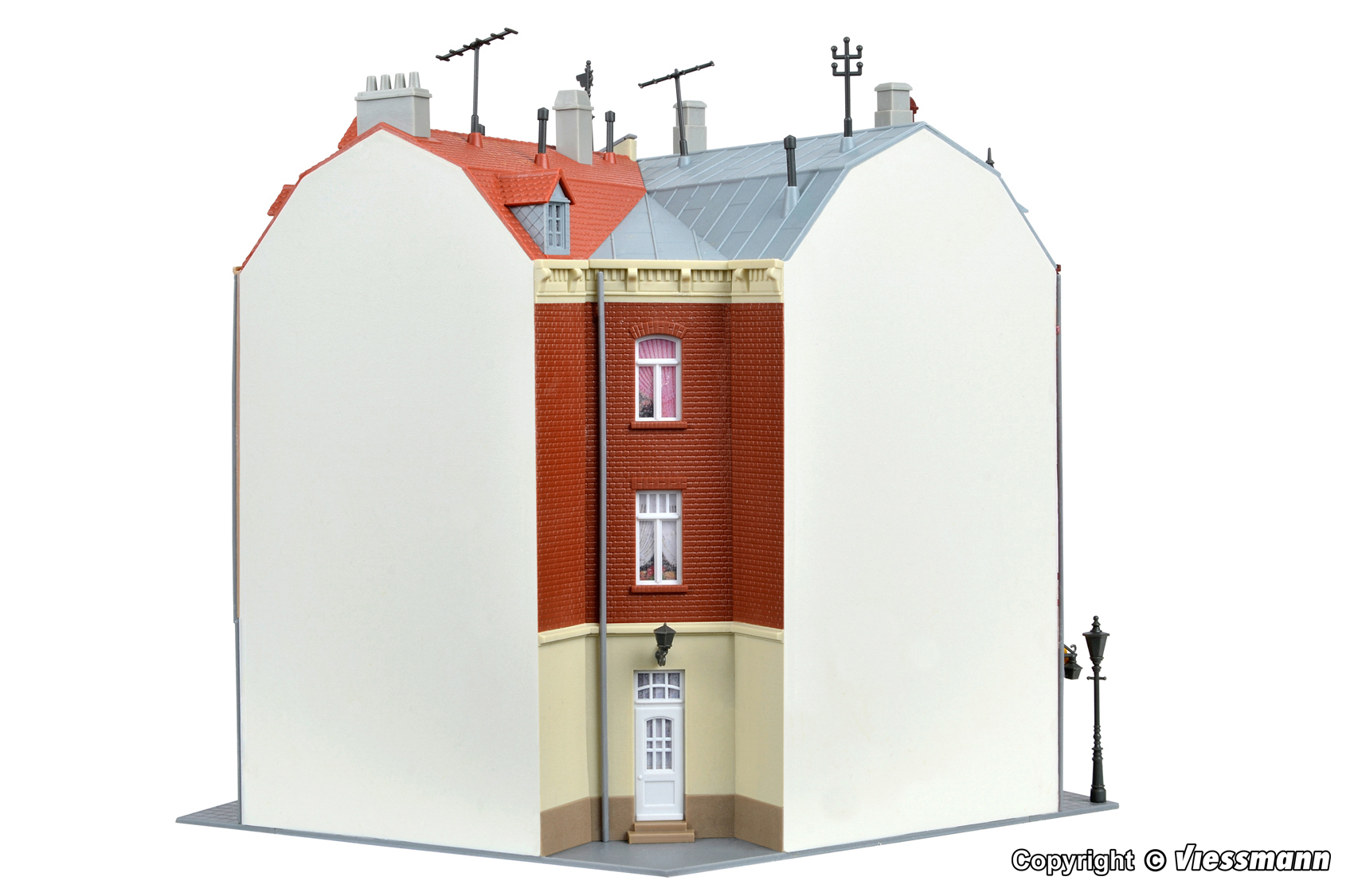 Kibri 38355 HO規 漢薩廣場邊角房.套件