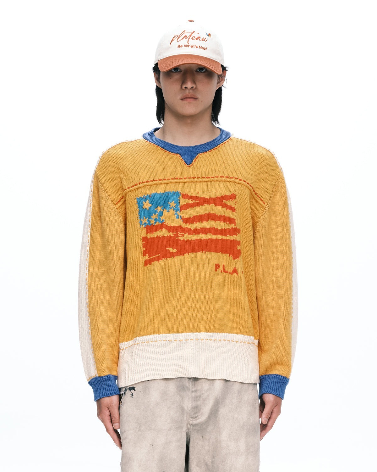 Plateau Hand stitch knit crew
