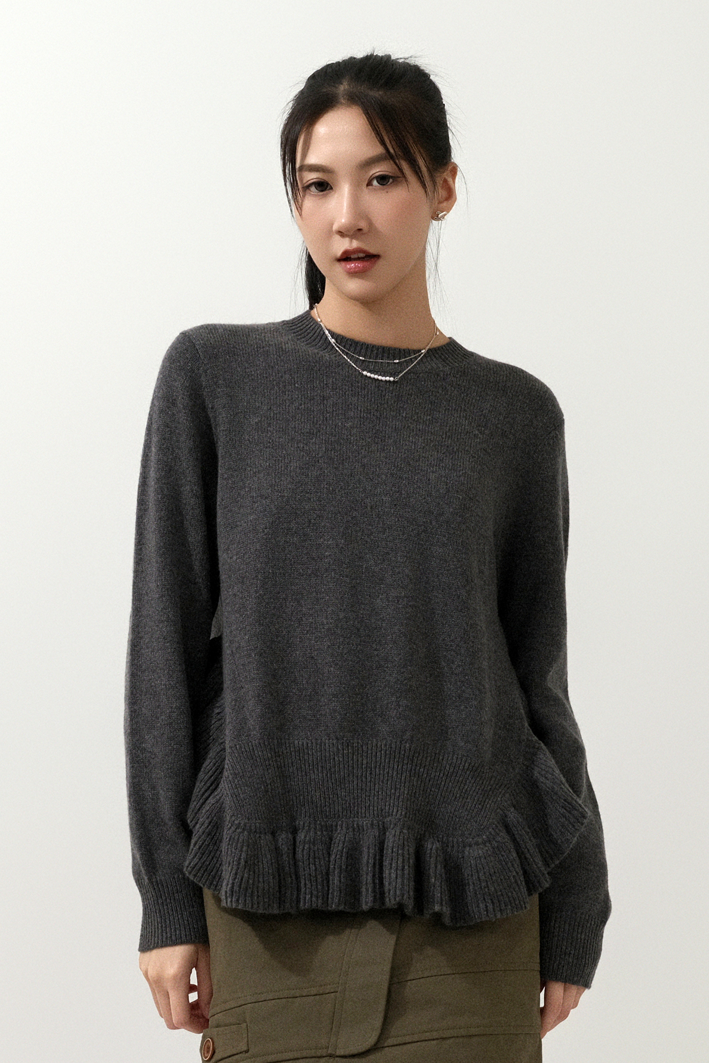 荷葉弧腳冷衫 (現貨款式）