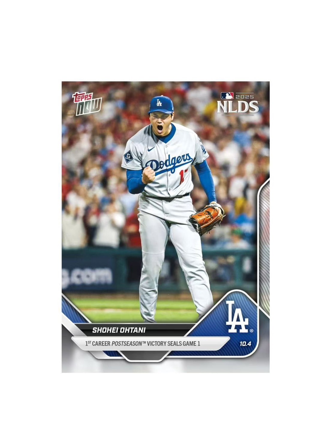 大谷翔平 Shohei Ohtani - 2025 MLB Topps NOW® 季後賽投手首勝 9K 球員卡 #821