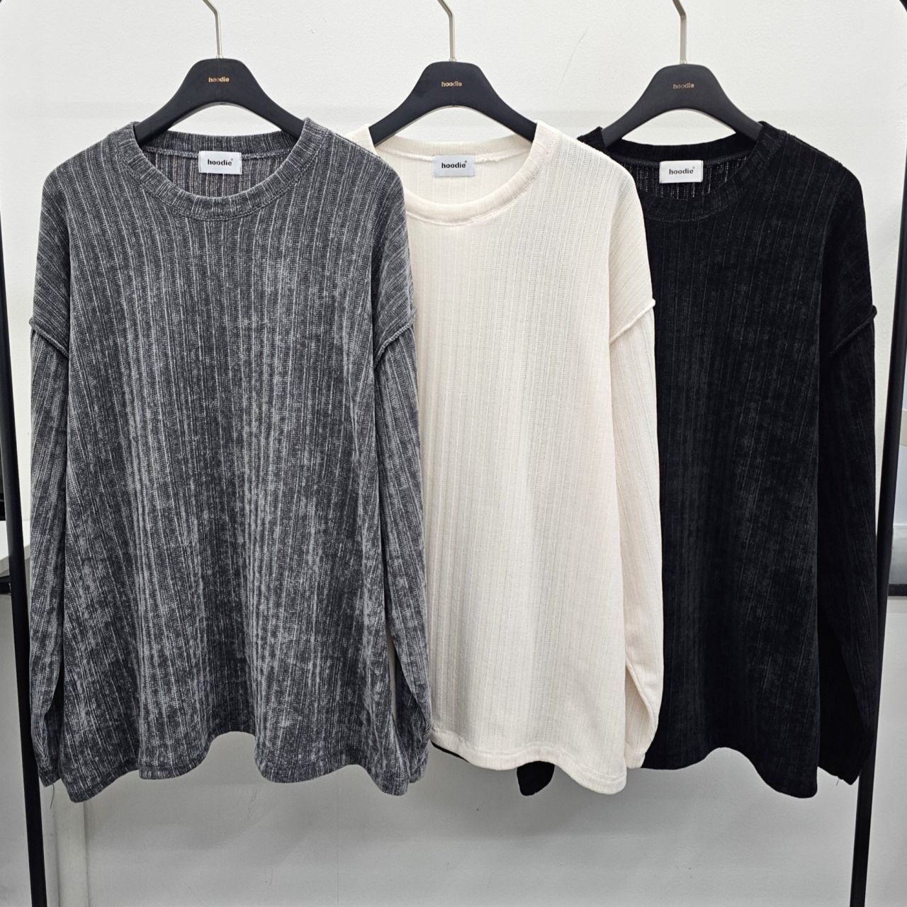 淨色暗直紋長袖衫 HD-037T