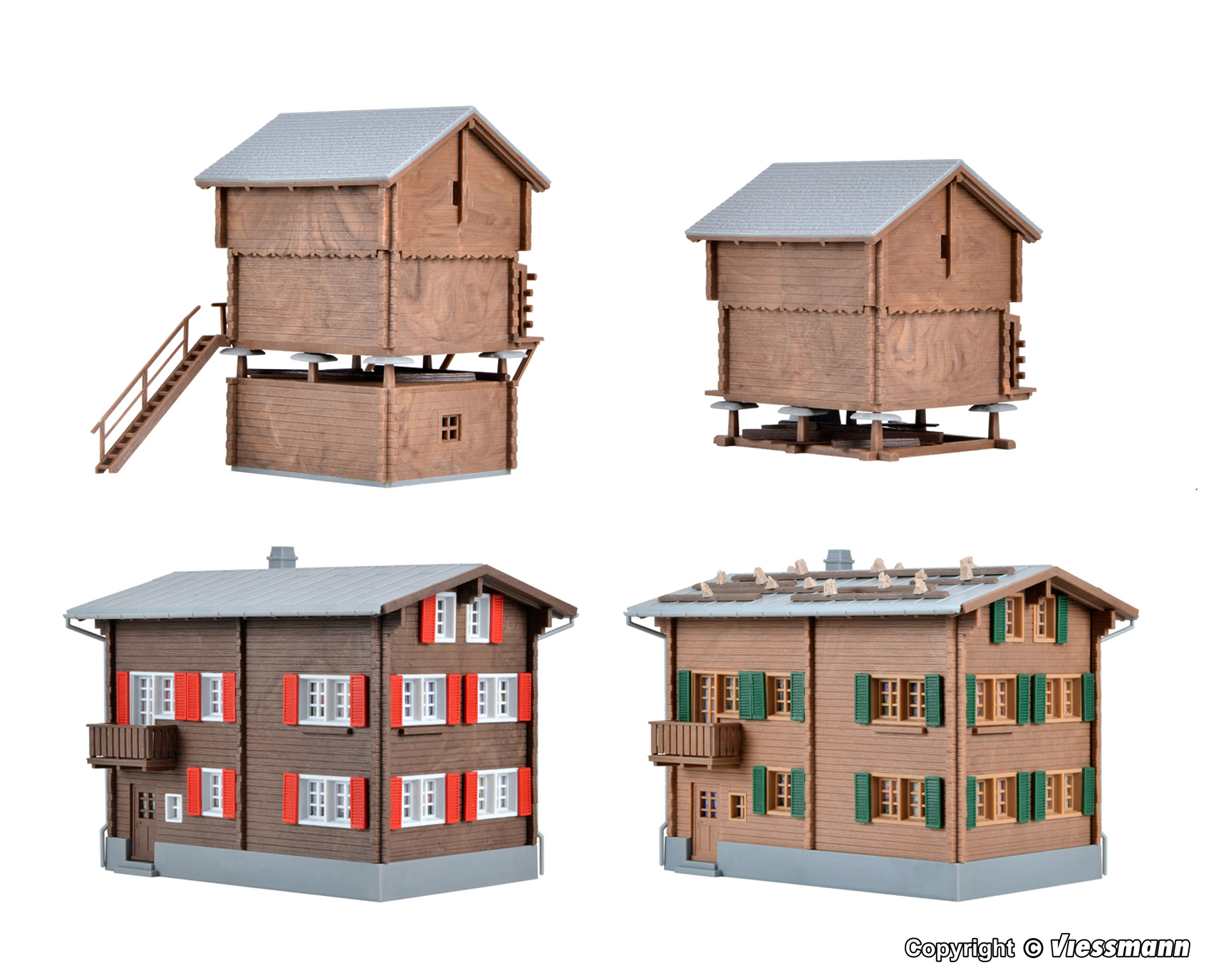 Kibri 39495 HO規 瓦爾瑟村莊(2房屋1馬厩1穀倉).套件