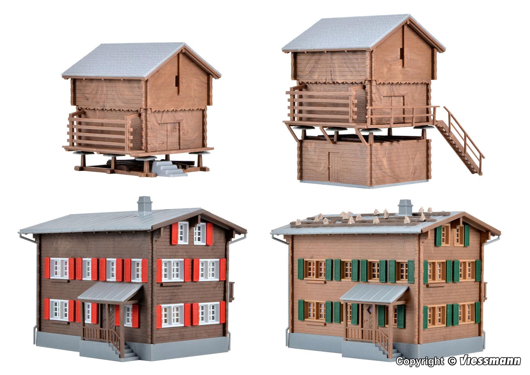 Kibri 39495 HO規 瓦爾瑟村莊(2房屋1馬厩1穀倉).套件