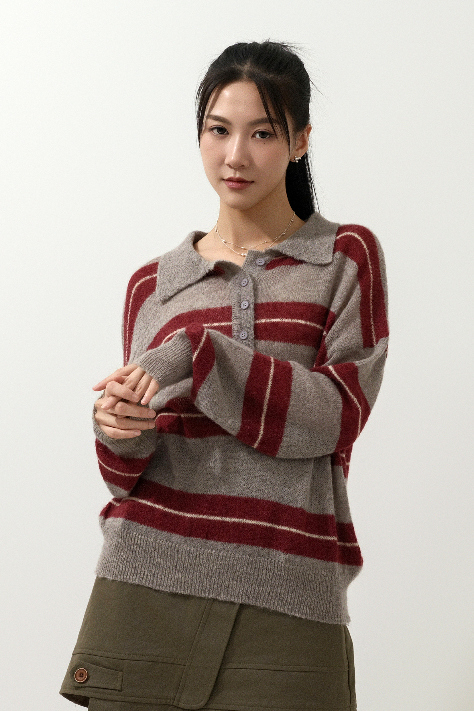 校園風橫間polo冷衫 (現貨款式）