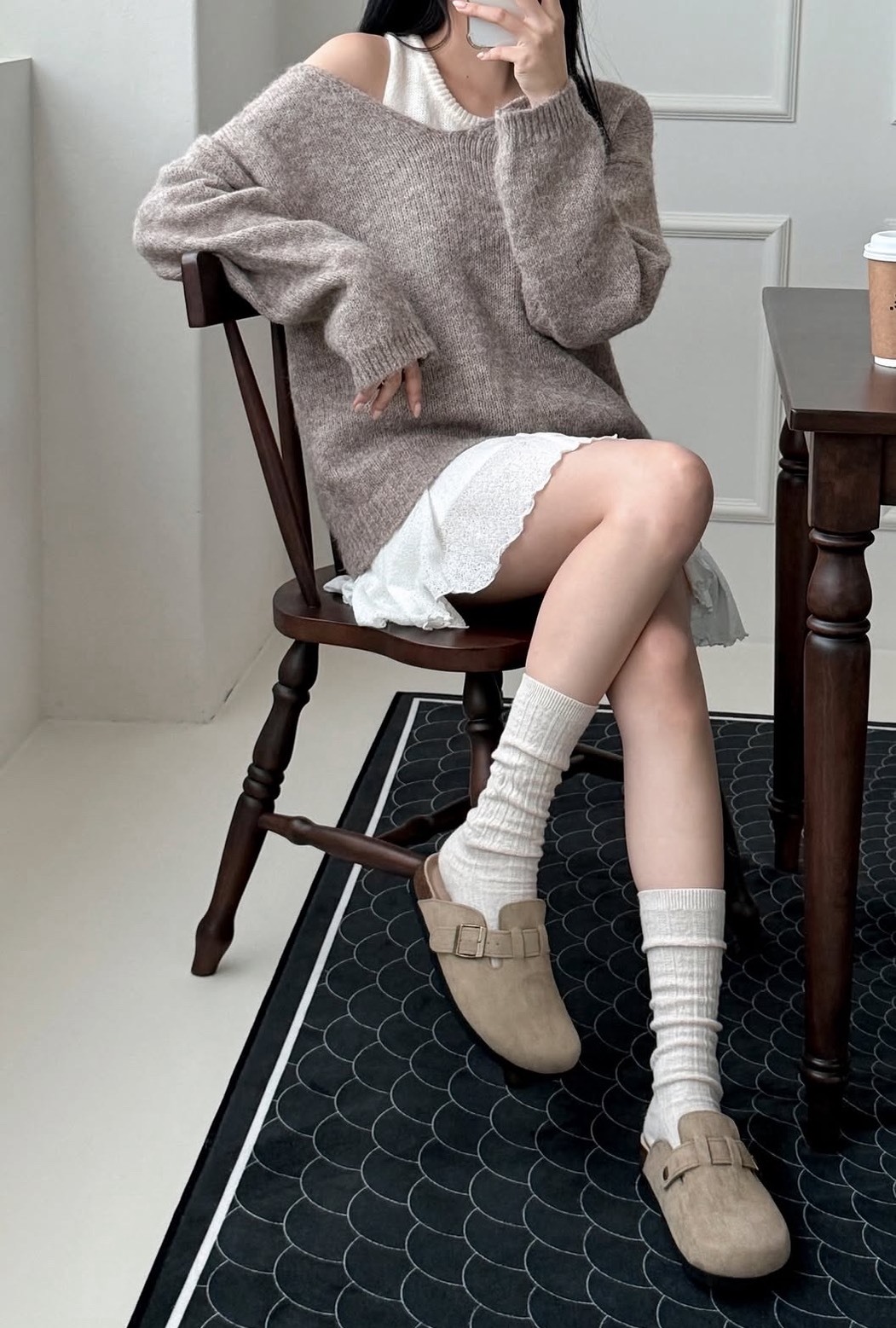 Shoopen 麂皮勃肯拖鞋