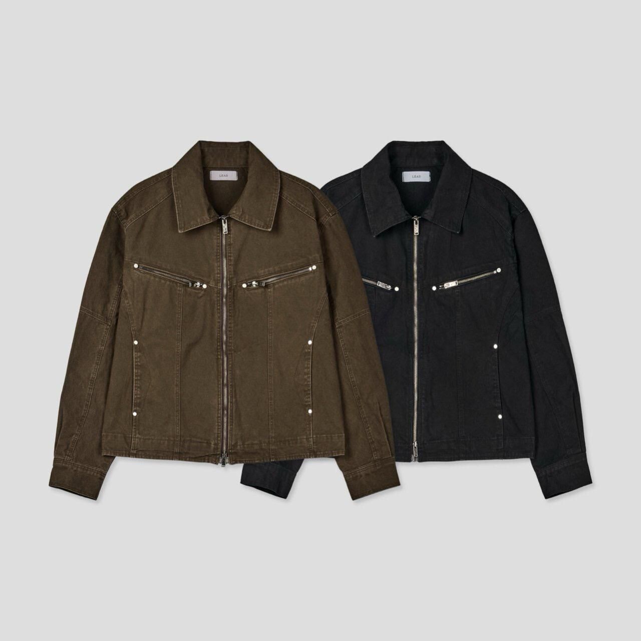 淨色反領拉鍊外套 LEAD-004JK