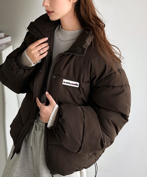 日本🇯🇵連線 JAVA 短款立領人造羽絨外套 男女可穿 超保暖 下擺拉繩 外套 羽絨外套 長袖 4色(任買兩件711免運)/預購