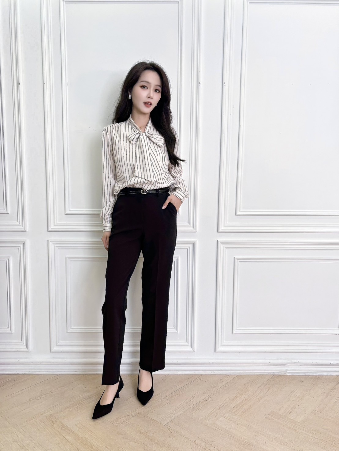 (職場必備!) 隱藏後鬆緊 顯瘦直筒西褲