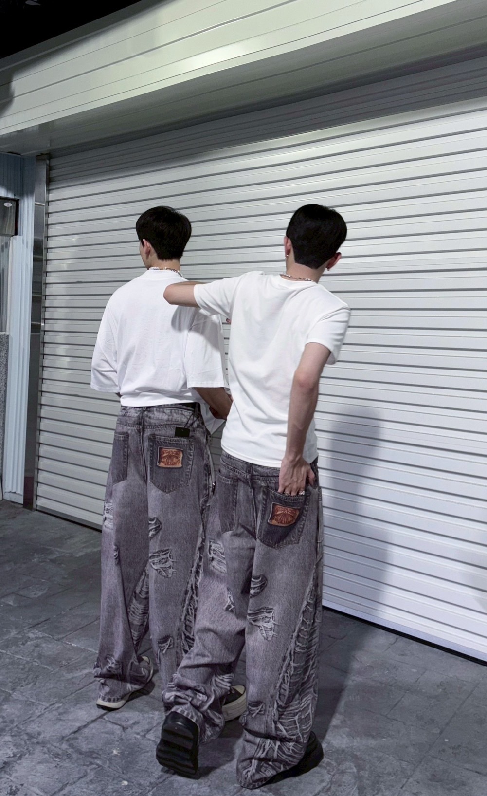 (GOAL) 美式復古3D鏈條闊腿落地褲 5283