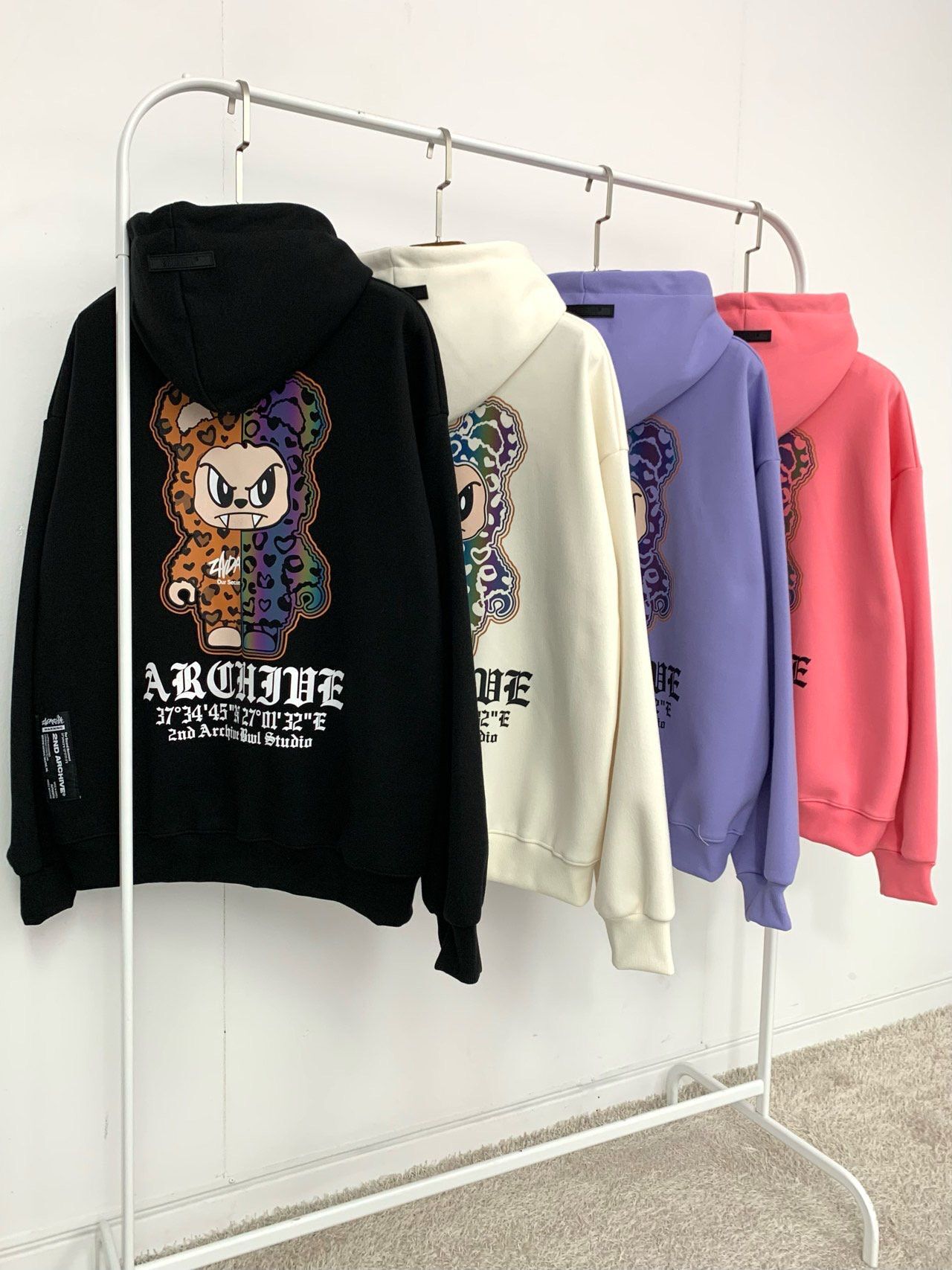 3M反光熊仔圖案英文字連帽衛衣 2nd-294T