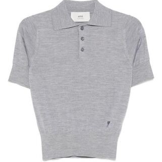 1FF1006-011 AMI Cotton Ami De Coeur Polo Grey #H25FPL412.KN0066.050H25 (C-EU-E)