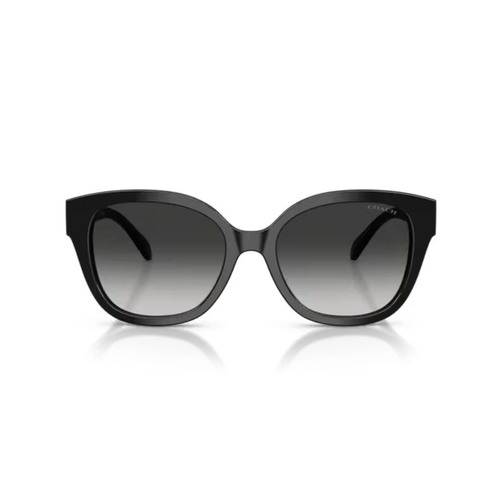 【COACH】HC8438U 500287-56mm 貓眼框太陽眼鏡♣(黑 灰色鏡片)