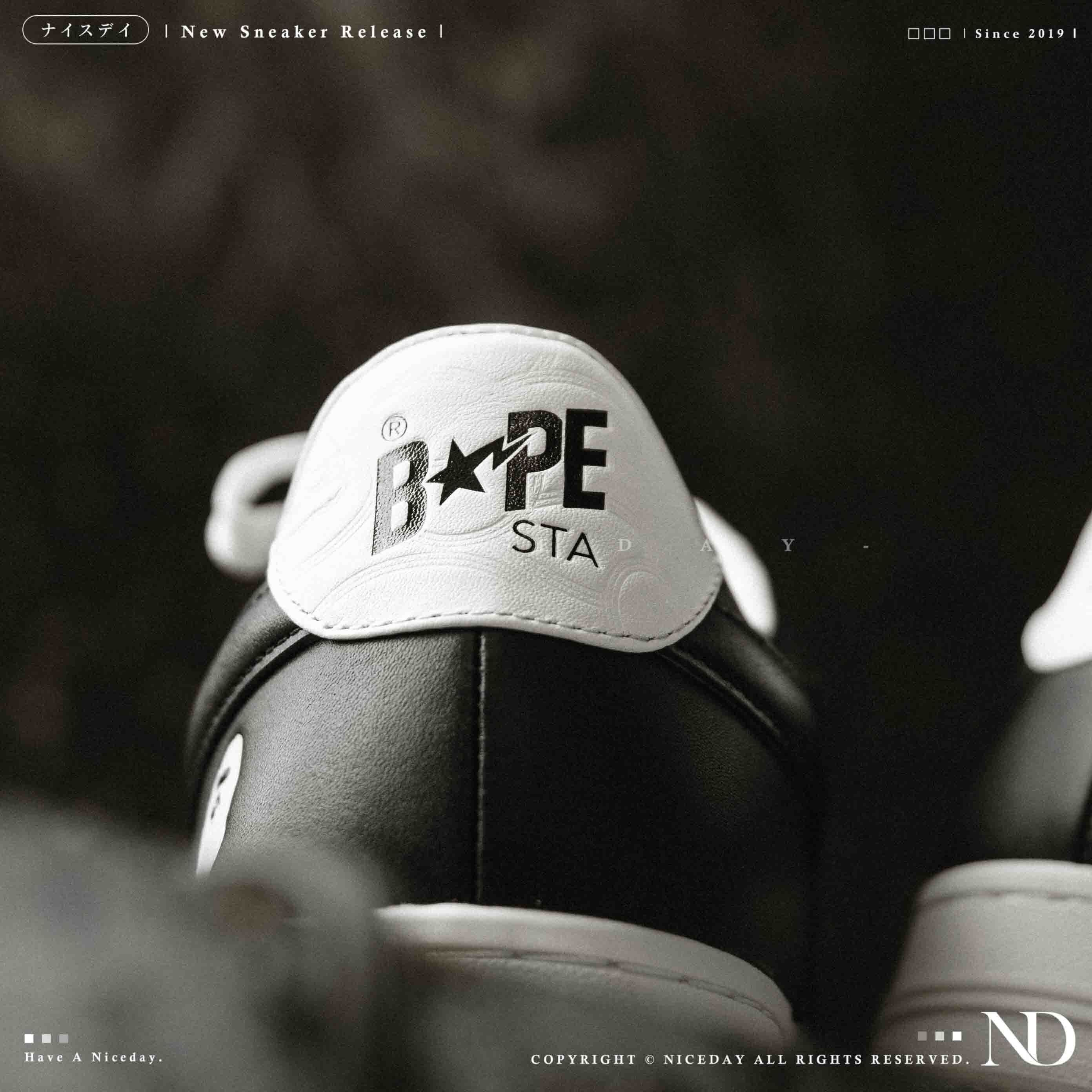 NICEDAY 代購 BAPE STA™ 復古 黑白 白黑 板鞋 猩猩 牛皮革 Force 男鞋 0ZXSHM191305O