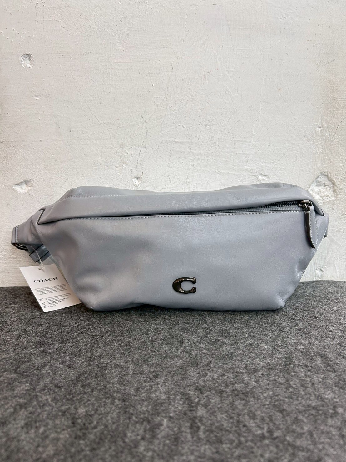 COACH logo plaque leather belt bag